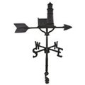 Gardengear 200 Series 32 In Black Cottage Lighthouse Weathervane GA98060